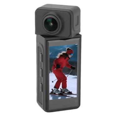 Imagem de Asixxsix Câmera Corporal 4K, Mini Câmera de Ação Com Lente Giratória de 270 °, Tela de 1,97 Polegadas e Estabilização EIS, Filmadora POV à Prova de água IP65 para Mergulho,