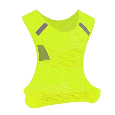 Imagem de SPYMINNPOO Colete Refletivo de Segurança para Ciclismo Colete Leve de Corrida Com Bolso para Atividades Ao Ar Livre, Refletivo de Alta Visibilidade para Ciclismo e Corrida (Código amarelo-XL