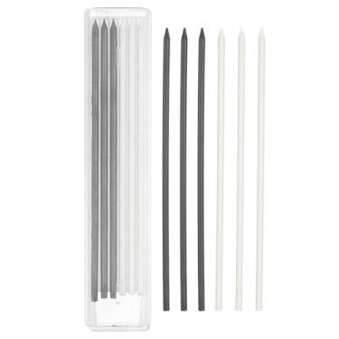 Imagem de PATIKIL 12 refis de grafite de lápis de carpinteiro de 2,8 mm, refis de lápis sólidos secos resistentes a quebras, para carpinteiro mecânico, desenho, preto, branco