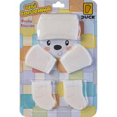 Imagem de Kit Meias Luvas e Touca Bebê Recém-Nascido Menina Fofurinha Maternidad