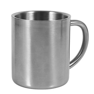 Imagem de Phefop Caneca de Parede Dupla de Aço Inoxidável, Copos e Canecas, Copo de Viagem Com Alça, Copo Portátil de café, chá e Leite para Estudantes, Camping, Caminhadas e Uso Ao Ar Livre, Aço Inoxidável