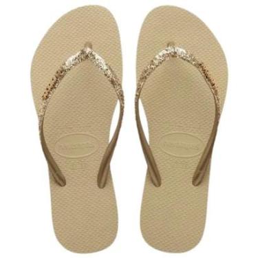 Imagem de Chinelo de Dedo Feminino Havaianas Tiras com Brilho Slim Glitter II-Unissex