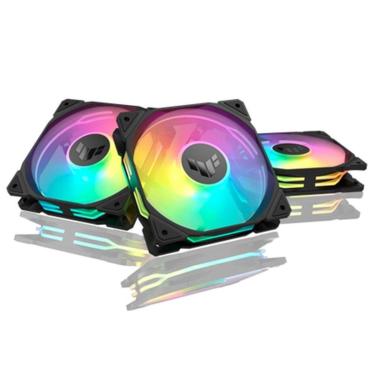 Imagem de Kit com 3 Ventoinhas ASUS TUF Gaming TR120, 120mm, ARGB, Preto - 90DA0090-B00020-Unissex