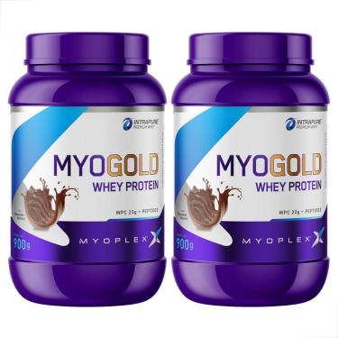 Imagem de Kit 2 Myo Gold Whey Protein Premium Pote 900g Myoplex-Unissex