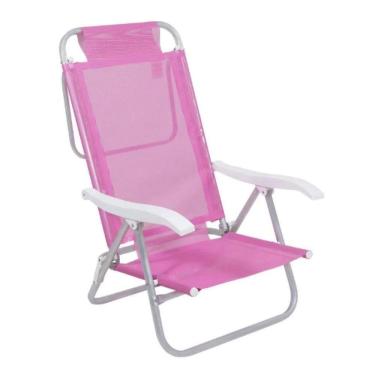 Imagem de Cadeira Sunny Aluminio Sannet 6 Posicoes Rosa Bel