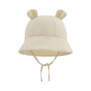 Imagem de Chapéu De Verão De Algodão Muslin Para Bebês, Boné De Sol Para Meninos