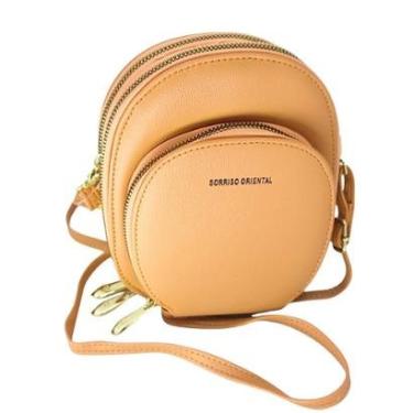 Imagem de Bolsa feminina transversal tiracolo carteira redonda de ombro-Feminino