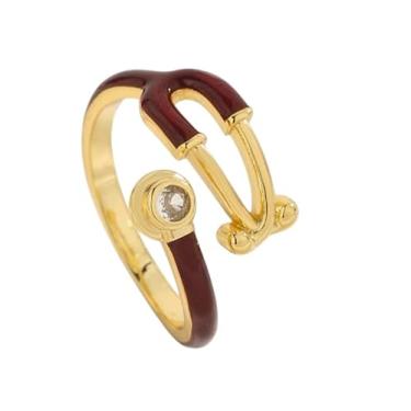 Imagem de DETCHD Anel estetoscópio (Borgonha) para mulheres, anel ajustável, enfermeira, médico, joias, presentes de formatura para estudantes de medicina