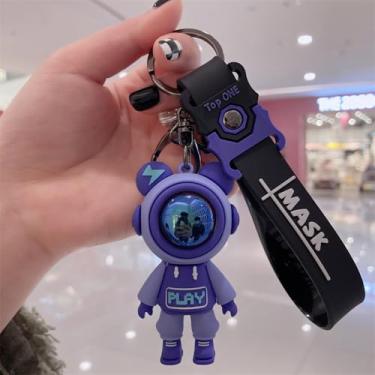 Imagem de Pingente de Chaveiro de Urso Bonito, Design Vibrante, Materiais Compactos e Convenientes, Ambientalmente Amigável, Decoração Versátil, Amplamente Aplicável, Silicone e Metal para Mulheres, (1)