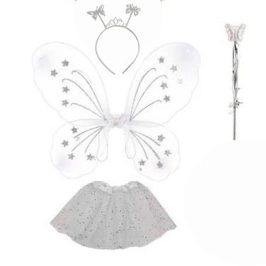 Imagem de Fantasia Borboleta Asa Fada Infantil Festa Carnaval Saia Tule - Sem Ma