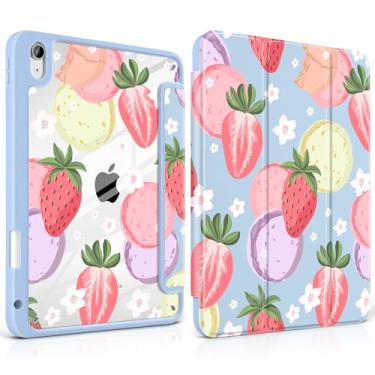 Imagem de Yebiseven Capa para iPad A16 11ª geração 11 polegadas 2025, iPad 10ª geração 11 polegadas 2022 - [suporte de lápis embutido], traseira rígida transparente à prova de choque, suporte de três dobras