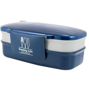 Imagem de Pote Marmita de 2 Andares 1200ml Jacki Design, Azul