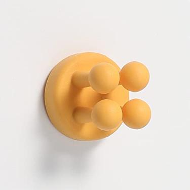 Imagem de NevStp 1 gancho de silicone autoadesivo sem costura, banheiro, cozinha, parede, porta, ganchos, sem perfuração, porta-chaves, toalheiro, gancho de armazenamento, amarelo