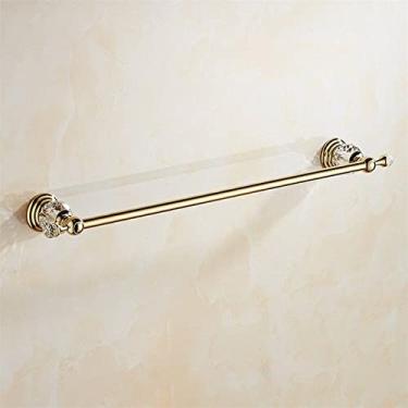 Imagem de Conjunto de acessórios de banheiro polido dourado Craystal suporte de papel higiênico anel de toalha de parede conjunto de ferragens de banho barra de toalha gancho de casaco, 60 cm