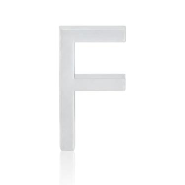 Imagem de NumRealm Números de casa, letras de números de caixa de correio 3D à prova d'água, endereço externo autoadesivo, jardim, apartamento, hotel, prata (F)