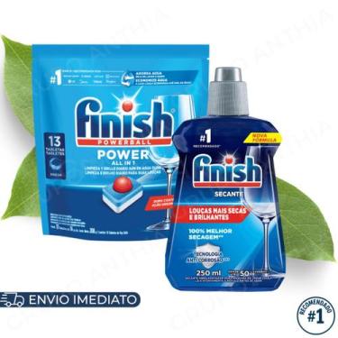 Imagem de Kit Finish Detergente em Tablete 13/30tabs e Secante 250ml para Lava L