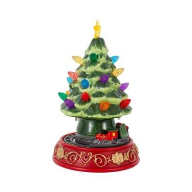 Imagem de Árvore De Natal Iluminada Rotativa Com Decoração Animada De Mesa Com L