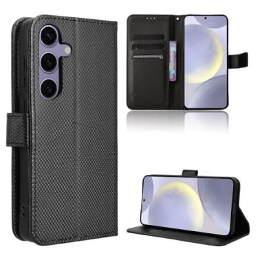 Imagem de Elubugod Capa de couro compatível com Samsung Galaxy S25, capa flip de couro PU compatível com Samsung Galaxy S25 SM-S931B/DS SM-S931U1 SM-S931W SM-S931N capa preta