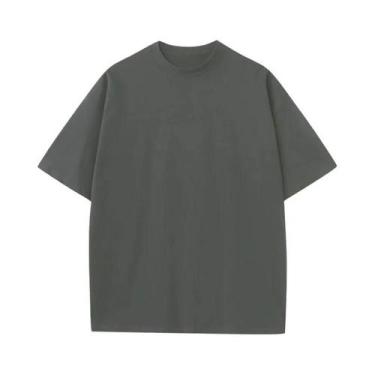 Imagem de Camiseta Masculina 100% Algodão Lisa M-5XL Para Academia, Esporte, Fit