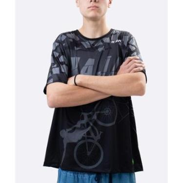 Imagem de Camiseta Masculina HUPI Bike Naja Preto/Grafite-Unissex