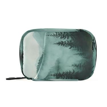 Imagem de Eyanle Green Mountains and Pine Trees Organizador de comprimidos semanal pequeno (fofo) caixa de comprimidos para 7 dias, suporte de vitaminas, organizador de frascos