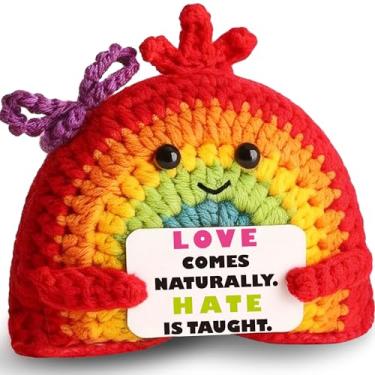 Imagem de tGifGLonyi Rainbow Gifts for Women Men with “Love” Card,Positive Rainbow Crochet Gift for Him Her