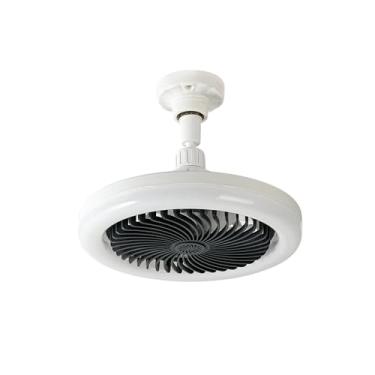 Imagem de Ventilador de teto de baixo perfil, ventiladores de teto com luzes e controle remoto, 3000-6000 K luz de LED regulável moderno com montagem embutida, ventilador de teto preto para quarto