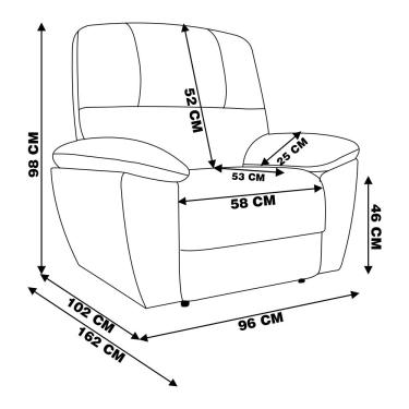 Imagem de Poltrona do Papai Reclinável Elétrica Armênia Power Touch Couro Off White - Gran Belo