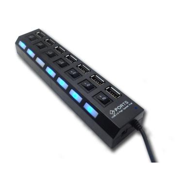 Imagem de Hub Usb 3.0 Com 7 Portas Pendrive Mouse Teclado