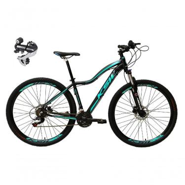 Imagem de Bicicleta Aro 29 Ksw Mwza 24v Câmbio Shimano Acera K7 Garfo Trava Freio A Disco - Preto/azul Tam.17