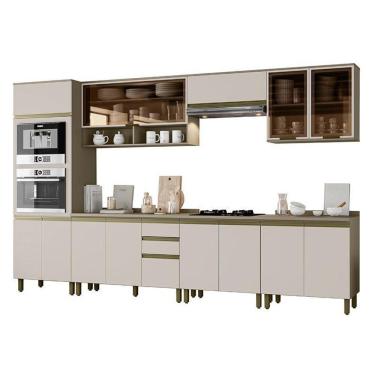 Imagem de Cozinha Completa 7 Peças Connect Duna/cristal Com Torre Quente E Aéreo Vidro - Móveis Henn Duna/cristal