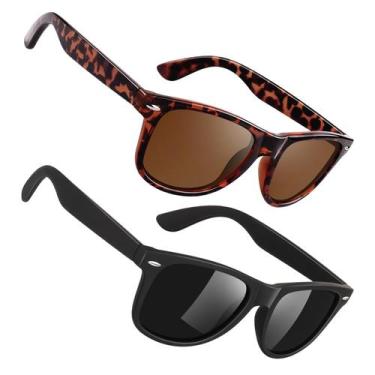 Imagem de Óculos de Sol Polarizados Retro Quadrados UV400 para Homens e Mulheres