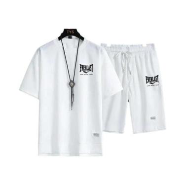 Imagem de Conjunto De Camiseta De Gola Redonda E Calções De Secagem Rápida Para 