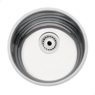 Imagem de Cuba Redonda Tramontina Luna 30 Bl Perfecta Em Aço Inox Polido 30 Cm Com Válvula 94040407