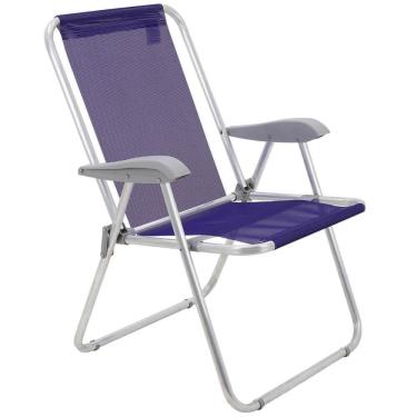 Imagem de Cadeira De Praia Tramontina Creta Master Em Alumínio Com Assento Roxo 92900203