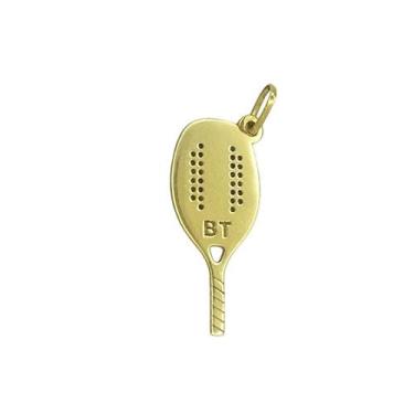 Imagem de Pingente em Ouro 18k Raquete de Beach Tênis Personalizada com Nome - J