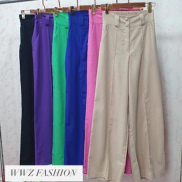 Imagem de Calça Pantalona de Linho L8406 - Domi Modas, Verde escuro, P