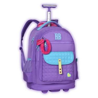 Imagem de Mochila Rebecca Bonbon Rodinhas Mala Viagem Meninas Lilás
