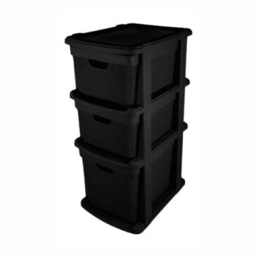 Imagem de Gaveteiro juta c/ 3 gavet. (2x15l + 1x22l) preto - JAGUAR