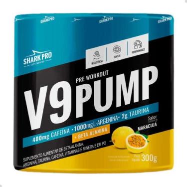 Imagem de Pre Workout V9 Pump 300g Shark Pro, Maracujá