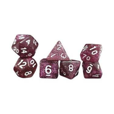 Imagem de Conjunto De Dados Acrílicos Multicoloridos Aurora 7 Peças Para Jogos D