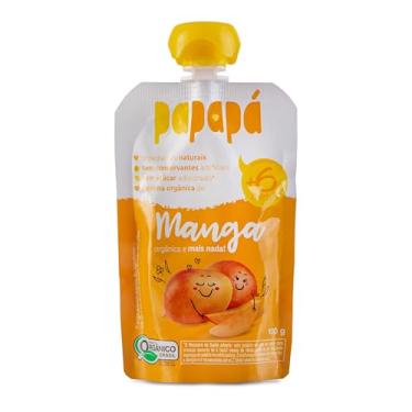 Imagem de Papapá, Papinha Orgânica de Frutas, Sabor Manga, 100g, Sem Açúcar Adicionado, Ingredientes Naturais