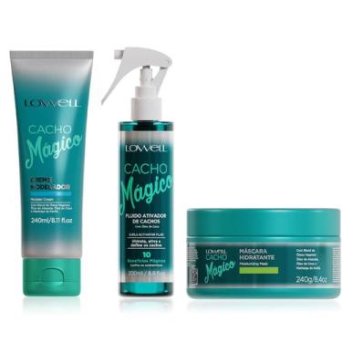 Imagem de Kit Lowell Cacho Magico Mascara 240g e Creme 240ml Ativador 200ml