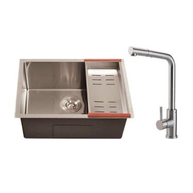 Imagem de Kit Cuba para Cozinha Terena 58 cm e Torneira Misturador Monocomando E