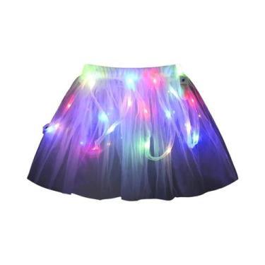 Imagem de Vestido Com Luzes LED Para Meninas, Roxo E Verde, Fantasia Infantil Pa