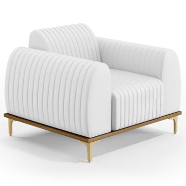 Imagem de Poltrona Decorativa Base Gold Molino D06 Pu C-12 Branco