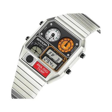 Imagem de Relógio De Quartzo Multifuncional LED Quadrado Para Jovens Masculinos 