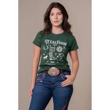 Imagem de CAMISETA FEMININA TEXAS FARM - ELEMENTS - CF373 - VERDE BANDEIRA/ OFF WHITE-Feminino