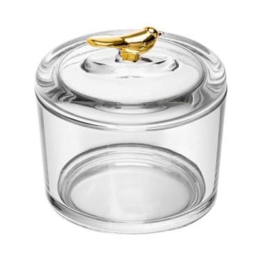 Imagem de Pote Wolff Golden Bird de Cristal Ecológico com Tampa 7,5cm