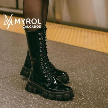 Imagem de Bota Coturno Tratorado Cano Alto Estilo de Blogueira - Myrol Outlet, 3